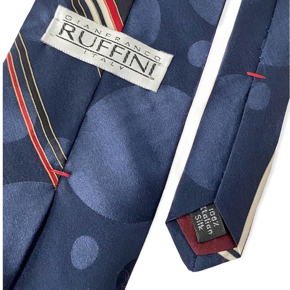 Italian Silk Abstract Geometric Tie - Picture 6 of 6